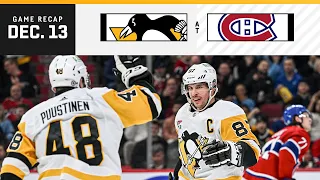 GAME RECAP: Penguins at Canadiens (12.13.23) | Crosby Ties Recchi For All-Time Points