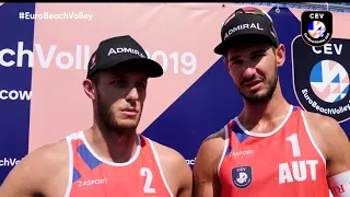 Ermacora/Pristauz (AUT) find out they won #EuroBeachVolley bronze medals