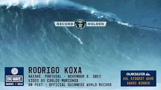 Rodrigo Koxa World Record at Nazaré - 2018 Quiksilver XXL Biggest Wave Award Winner