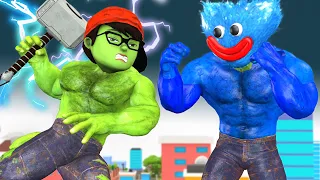 NickHulk Transform Thor vs Giant Zombie Huggy Wuggy - Scary Teacher 3D Happy ending Story