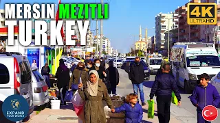 Turkey 4K, Real Mersin Mezitli Center | Walking Tour with Captions and Map!