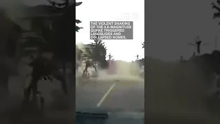 China earthquake captured on dashcam video