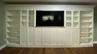 Build a built-in with IKEA bookcases.     (Billy bookcase hack)