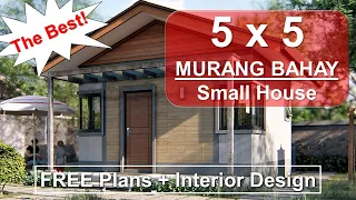 5x5m MURANG BAHAY | Small House | Plans + Interior