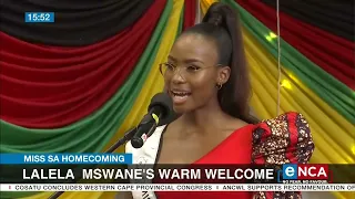 Miss SA Homecoming | Lalela Mswane's warm welcome