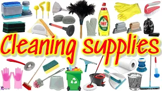 Learn Cleaning Supplies With Pictures/ English American Pronunciation US/ Cleaning Tools Vocabulary