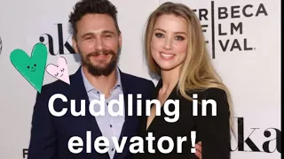 James Franco & Amber Heard Cuddling In A Elevator While She Was With Johnny Depp #johnnydepp