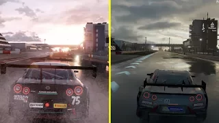 Project CARS 2 vs Forza 7 Graphics Comparison - Nissan GT-R Nurburgring Wet Run