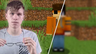 Bandėm žaisti Minecraft be akinių...