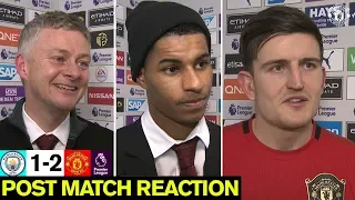 Solskjaer, Rashford & Maguire react to Derby win | Man City 1-2 Manchester United | Premier League