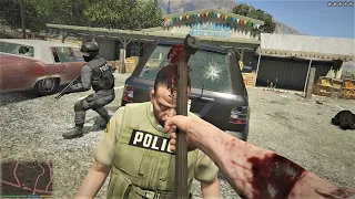 GTA 5 - Trevor's FIRST PERSON FIVE STAR COP BATTLE At The ALAMO FRUIT MARKET (GTA V Funny Moments)