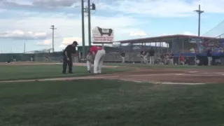 CMN Miracle Kid Brecken Kinard Throws Out the First Pitch at the Amarillo Thunderheads Game