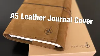 Wanderings A5 Leather Journal Cover (Affordable Planner and Journal Leather Cover)