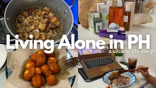 Living alone in the Philipines: a day in my life, cooking kwek kwek, shopee haul | homebody in PH🛍️