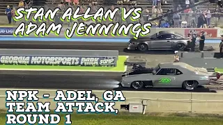 Street Outlaws 2021 No Prep Kings - Adel, GA: Team Attack Rd. 1, Stan Allan vs Adam Jennings