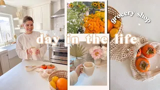 DAY IN THE LIFE | healthy grocery shop with me & haul, cozy day working at home!