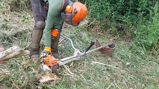 Desbroce brutal con hilo ~⚠️☠️Rompo la Stihl FS480☠️⚠️~(otra vez) acabo usando la FS550