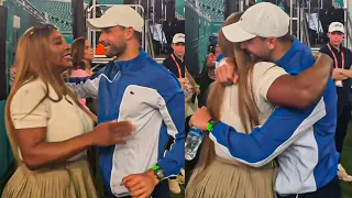 Dimitrov's Reaction When Serena Williams Came to Surprise and Meet Him after He Defeated Zverev