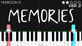 Maroon 5 - Memories | EASY Piano Tutorial