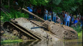 LIFTING THE T-34 TANK FROM THE RIVER (FULL VIDEO WITHOUT EDITING)