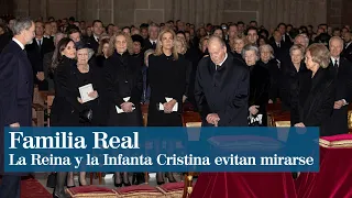 La Reina Letizia y la Infanta Cristina coinciden en el funeral de Pilar de Borbón en El Escorial