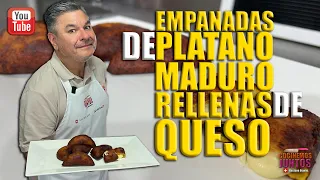 Como hacer EMPANADAS DE PLÁTANO MADURO RELLENAS DE QUESO ✅💯