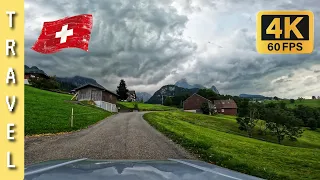 103. Driving in Switzerland in the morning of Alt. St. Johann 4K 🇨🇭