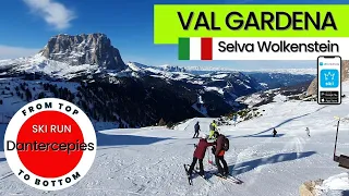 Val Gardena Italy / ski run Dantercepies - Selva Wolkenstein, from top to bottom