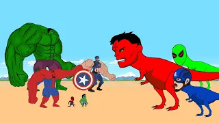 Super Hero: Evolution Of DINOSAUR -HULK , Spiderman Vs Captain America : Size Comparison | ANIMATION