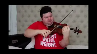 Nickocado avacodo playing violin in his bed