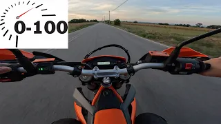 KTM 690 ENDURO R 2023 | 0-100 kmh, 20-100 kmh, 50-100 kmh, 0-130 kmh, 50-130 kmh