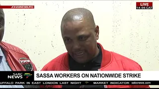 Nehawu briefs the media on SASSA strike