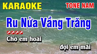 Karaoke Ru Nửa Vầng Trăng Tone Nam Beat Hay | Nguyễn Linh