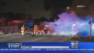 Pursuit With Stolen Car Ends In Fiery Whittier Crash, Teen Driver Arrested