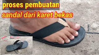 Cara membuat sandal dari karet bekas