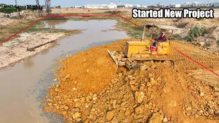 Started​ New Project | Bulldozer KOMATSU D31P Working, Dump Truck Unloading