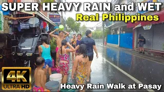 VERY NICE WET EXPERIENCE | WALKING HEAVY RAIN at Narrow Alley in Pasay Philippines [4k]