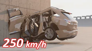 Lexus RX350 high speed car crash slow motion video