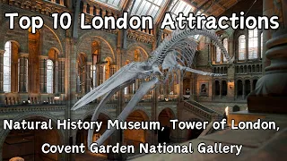 Top 10 London Attractions - Natural History Museum, Tower of London, Covent Garden, National Gallery