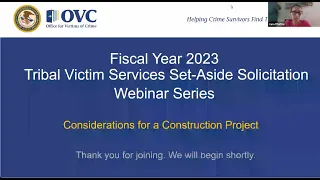 FY23 Tribal Victim Services Set-Aside Solicitation: Considerations for a Construction Project