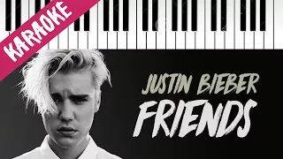 Justin Bieber with BloodPop® | Friends // Piano Instrumental with Lyrics