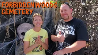 DIY Halloween Prop Ideas - FORBIDDEN WOODS CEMETERY! Haunted House Walkthrough Tour