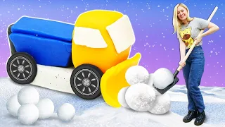 Снегоуборочная Машина своими руками из пластилина Play Doh! Развивающие мультики про машинки