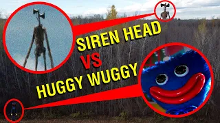 DRONE CATCHES SIREN HEAD & HUGGY WUGGY FROM POPPY PLAYTIME AT HAUNTED SCREAMING FOREST! *I SAW THEM*