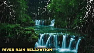 Nature Rain Sounds | Gentle River Rain Whispers for Insomnia 🌧️ Nature's Calming Rain Therapy