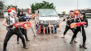 LTT Films : Police Union Silver Flash S.E.A.l X Nerf Guns Fight Crime Group Rocket Mask Bandits