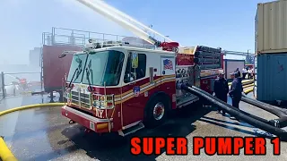 🌟 FLEET FRIDAY 🌟 FDNY SUPER PUMPER 1 TRAINING, FLOWING WATER & COMPARTMENTS