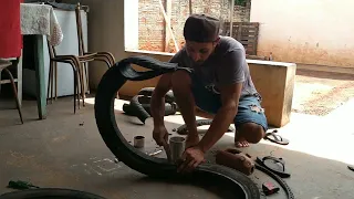 Cobra feita de pneus de moto,,, segundo vídeo,,)/// parte 2//#natureza #artesanato #cobra