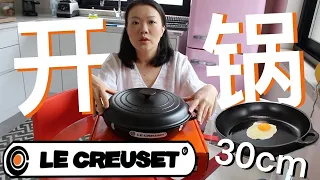 Le Creuset 30cm Braiser 黑珐琅铸铁锅开锅分享 ｜铸铁锅快速变成不粘的步骤，用家里的食用油就可以做到的开锅 【大琳DALIN】