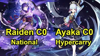 Raiden C0 National & Ayaka C0 Melt Hypercarry SPiral ABYss Floor 12  Genshin impact